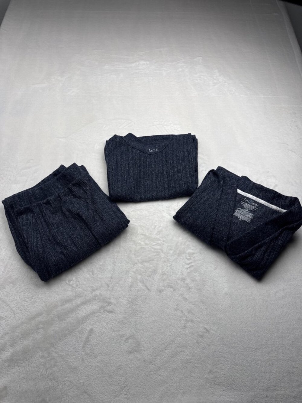 Live 2 Lounge Womens Heathered Navy Lounge Set - Top & Bottoms Size M